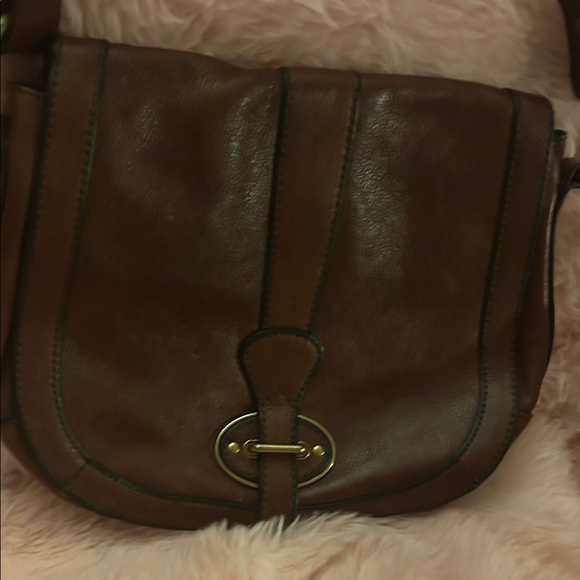 Fossil Handbags - Fossil Dark Brown Leather Crossbody Bag